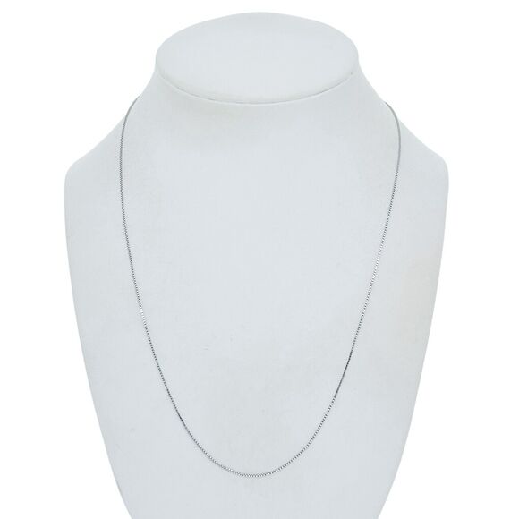 Vintage Sterling Silver 925 0.8mm Adjustable Box Chain Necklace 18"-19.5" - Picture 1 of 3